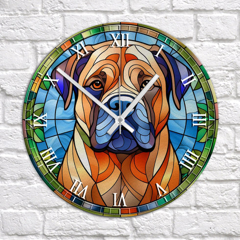 Bull Mastiff Suncatcher Effect Clock
